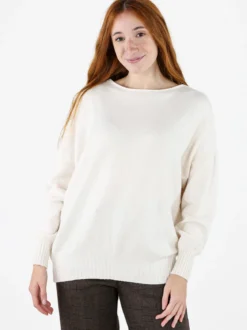 Solada Pullover donna oversize in maglia - panna
