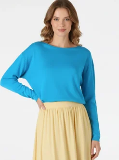 Solada Pullover donna oversize in maglia - turchese