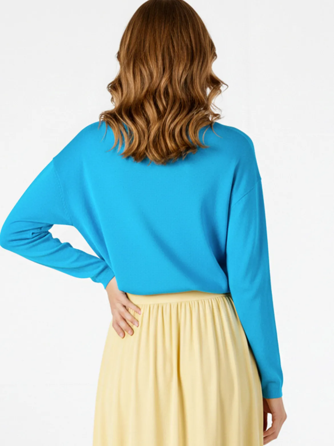Solada Pullover donna oversize in maglia - turchese