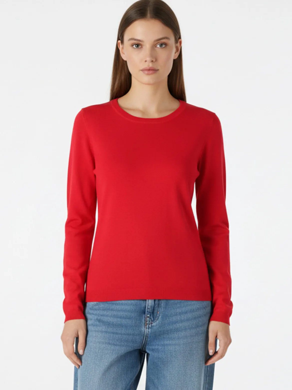 Solada Pullover girocollo da donna in maglia - rosso