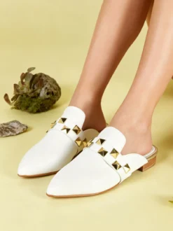Solada Sabot in pelle donna con borchie