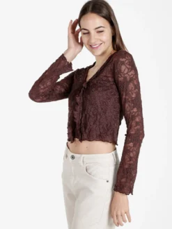 Solada Set donna 2 pezzi con top e cardigan in pizzo