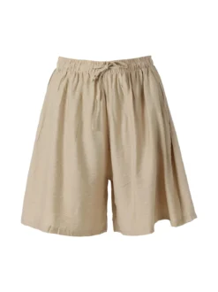 Solada Shorts donna a gamba larga con coulisse - beige