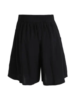 Solada Shorts donna in cotone a gamba larga - nero