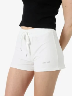 Solada Shorts donna in cotone con coulisse - bianco