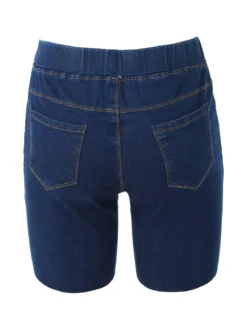 Solada Shorts donna in jeans con elastico in vita - blu scuro
