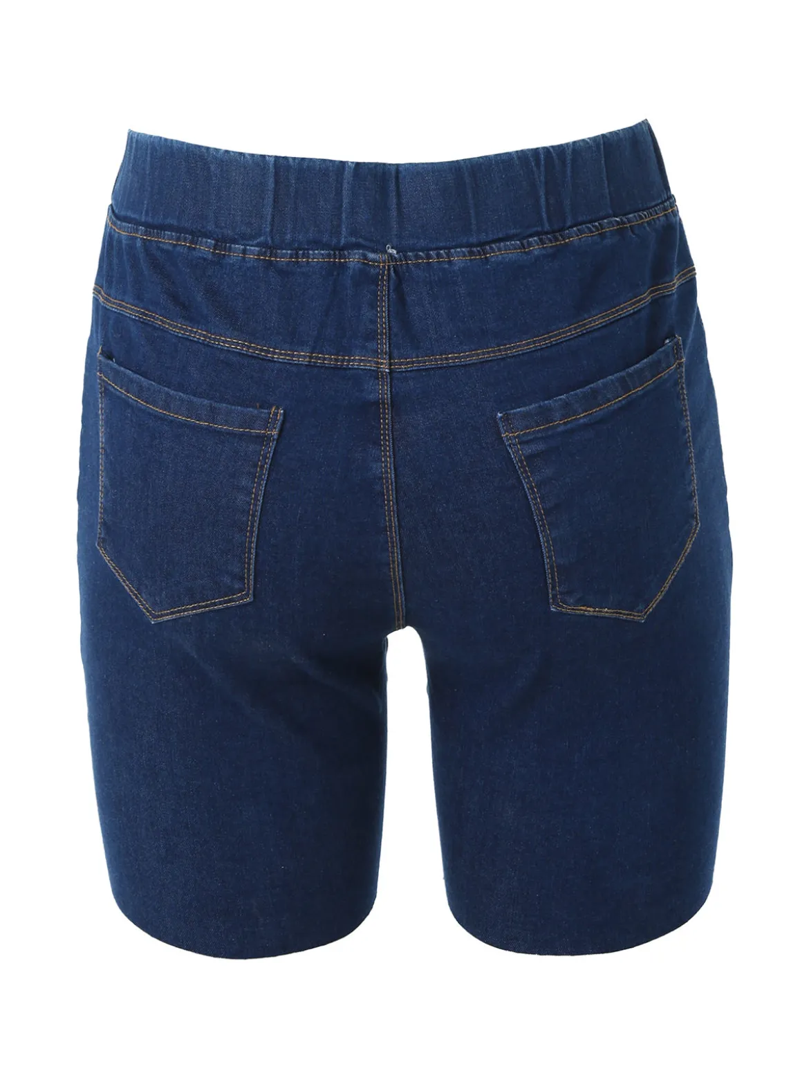 Solada Shorts donna in jeans con elastico in vita - blu scuro