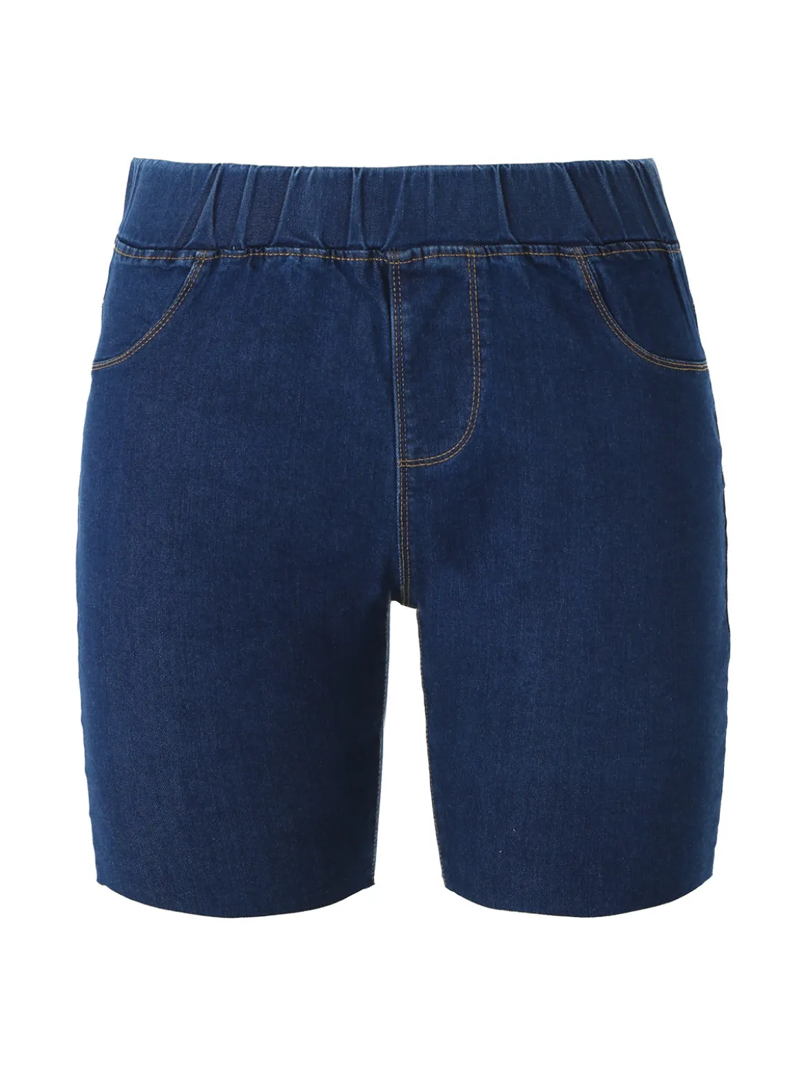 Solada Shorts donna in jeans con elastico in vita - blu scuro