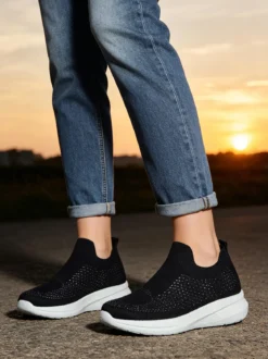 Solada Sneakers donna slip on con strass