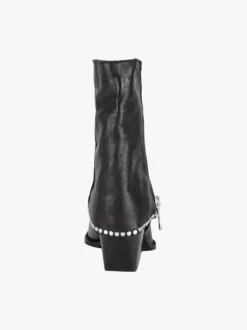Solada Stivaletti donna texani in pelle con borchie e zip