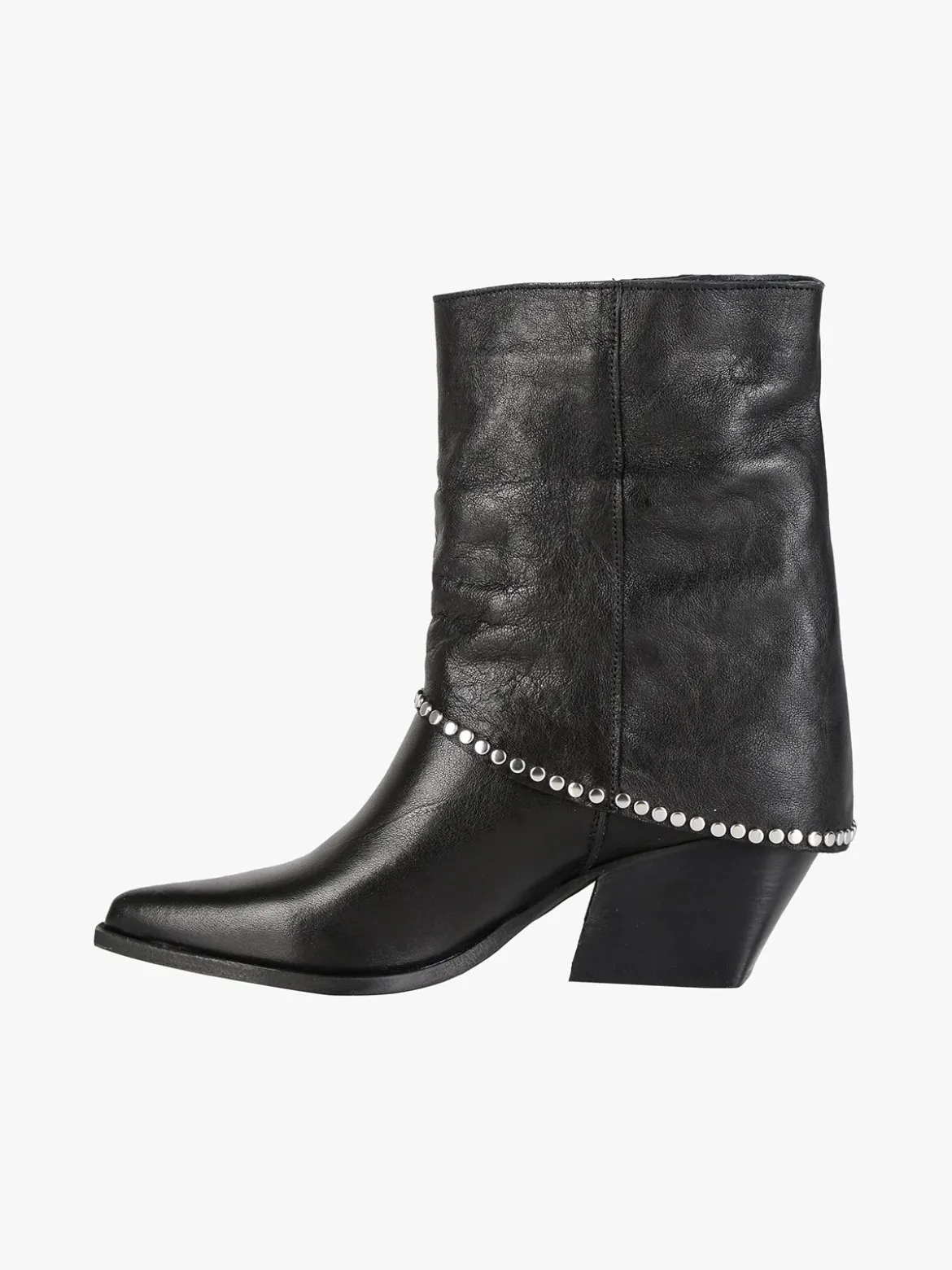Solada Stivaletti donna texani in pelle con borchie e zip