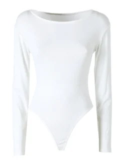 Solada Top body da donna a maniche lunghe in viscosa - bianco