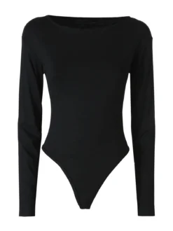 Solada Top body da donna a maniche lunghe in viscosa - nero