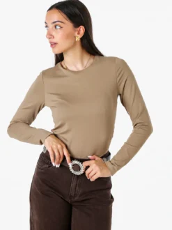 Solada Top body da donna a maniche lunghe - khaki