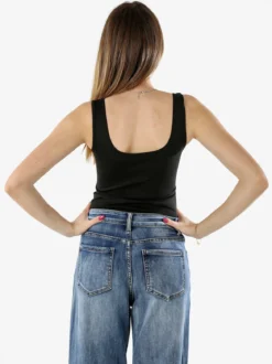 Solada Top body donna senza maniche sgambato - nero