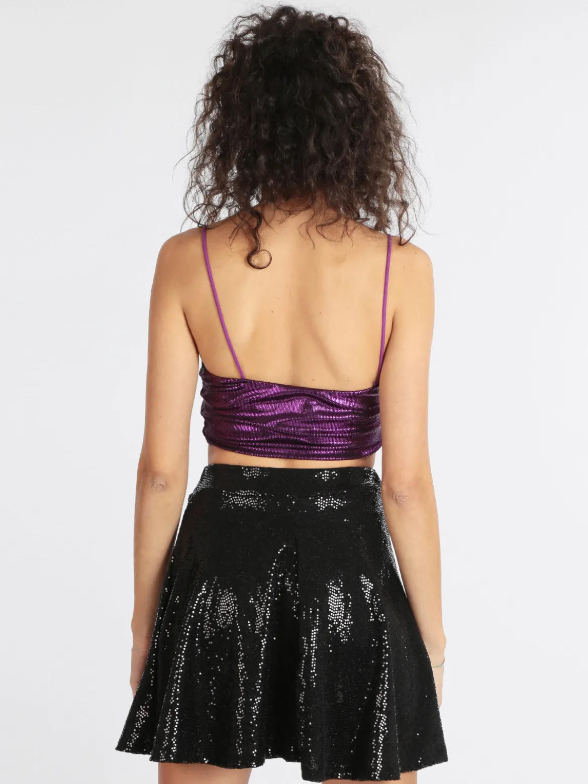Solada Top corto donna con lurex