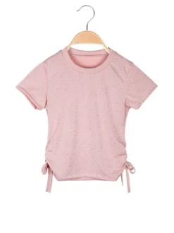 Solada Top da bambina a maniche corte con strass
