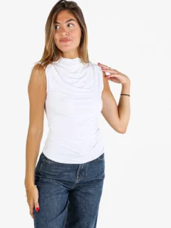 Solada Top donna accollato - bianco
