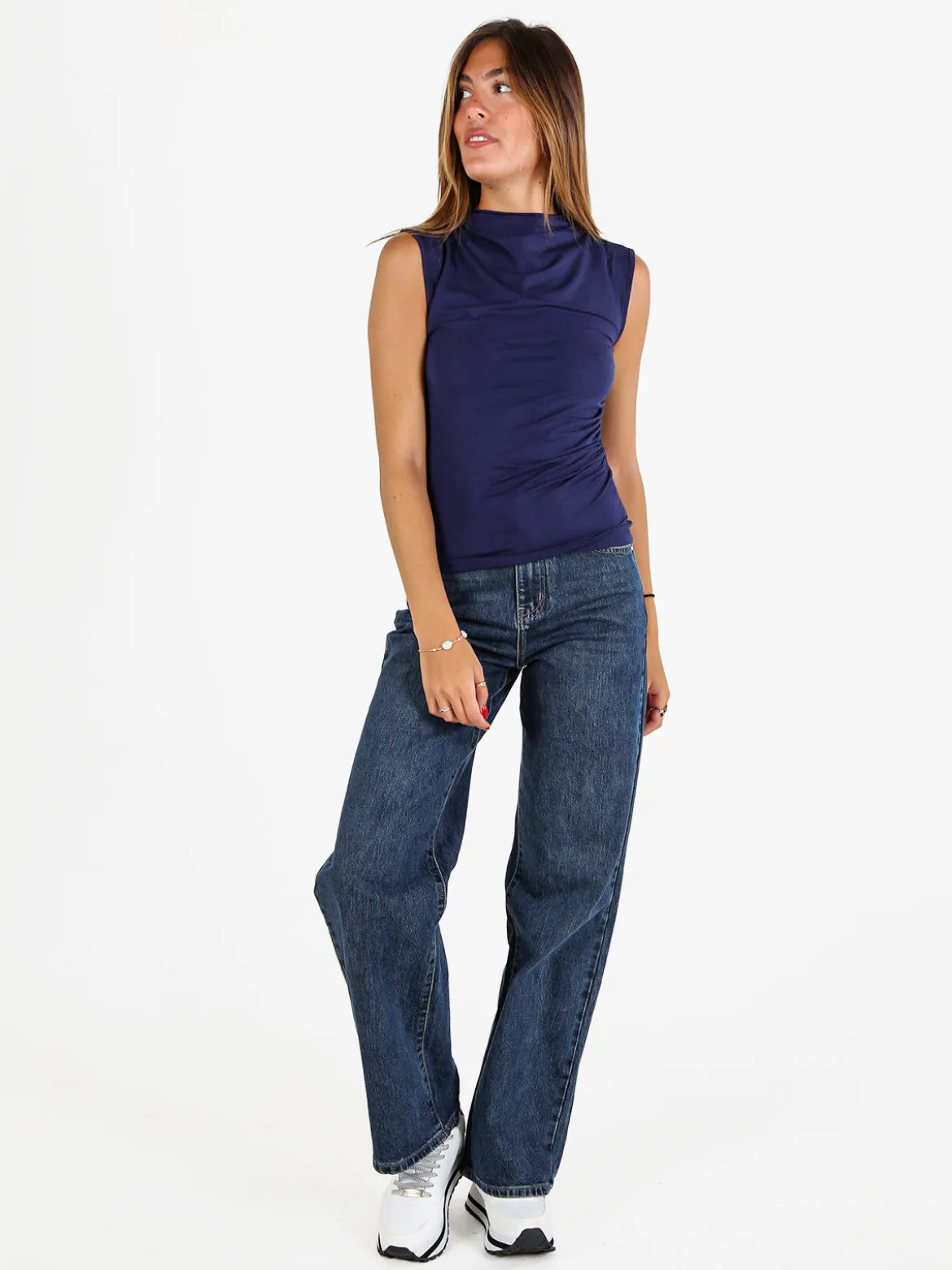 Solada Top donna accollato - blu scuro