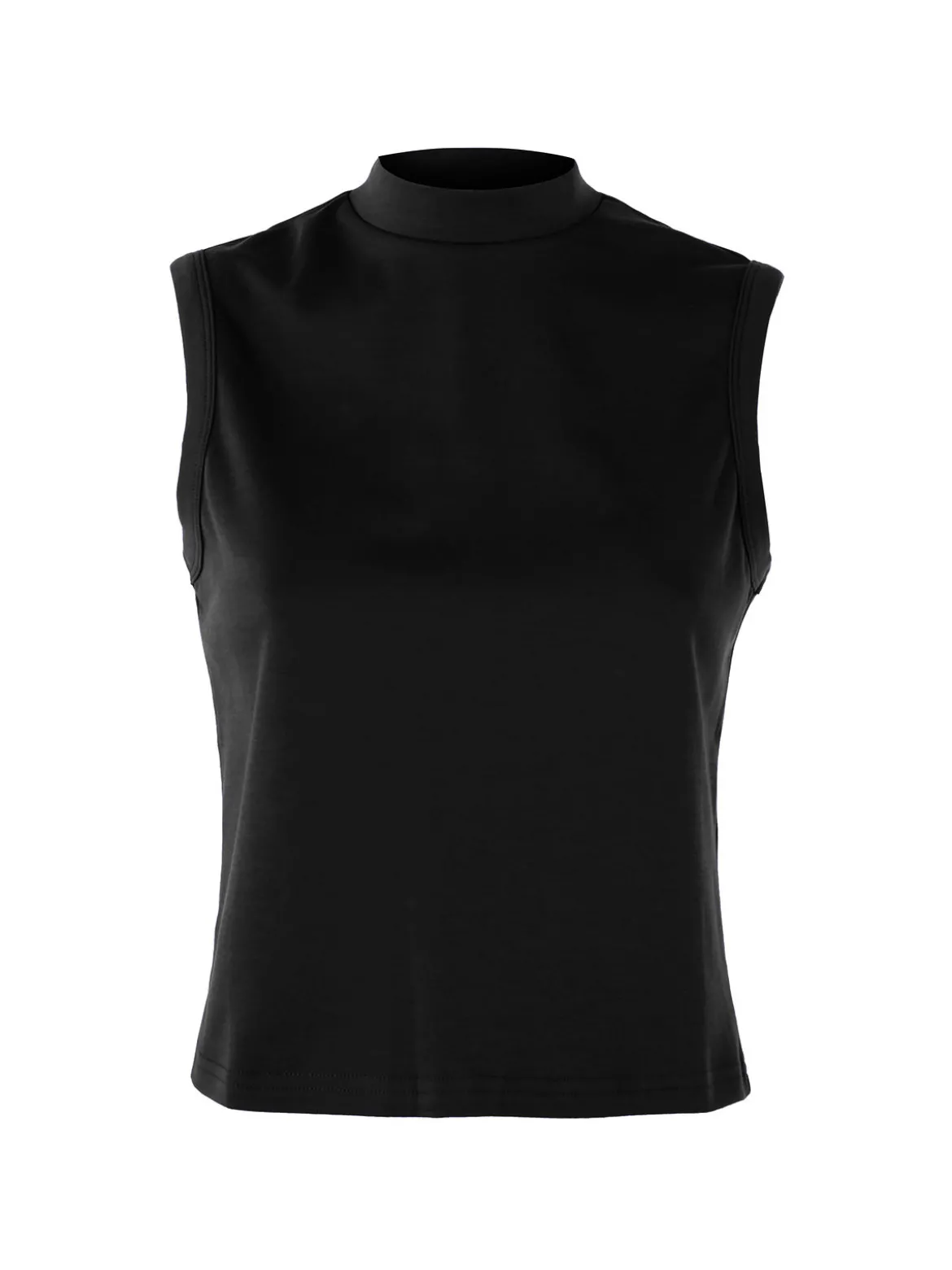 Solada Top donna accollato in cotone - nero