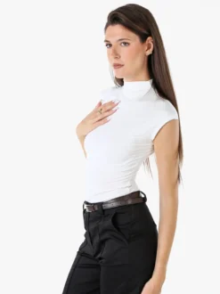 Solada Top donna accollato senza maniche - bianco