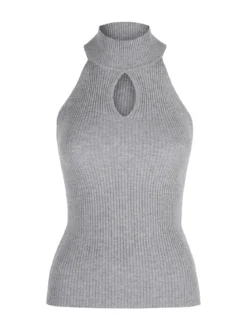 Solada Top donna a costine con collo a lupetto