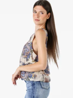 Solada Top donna a palloncino con stampe - blu