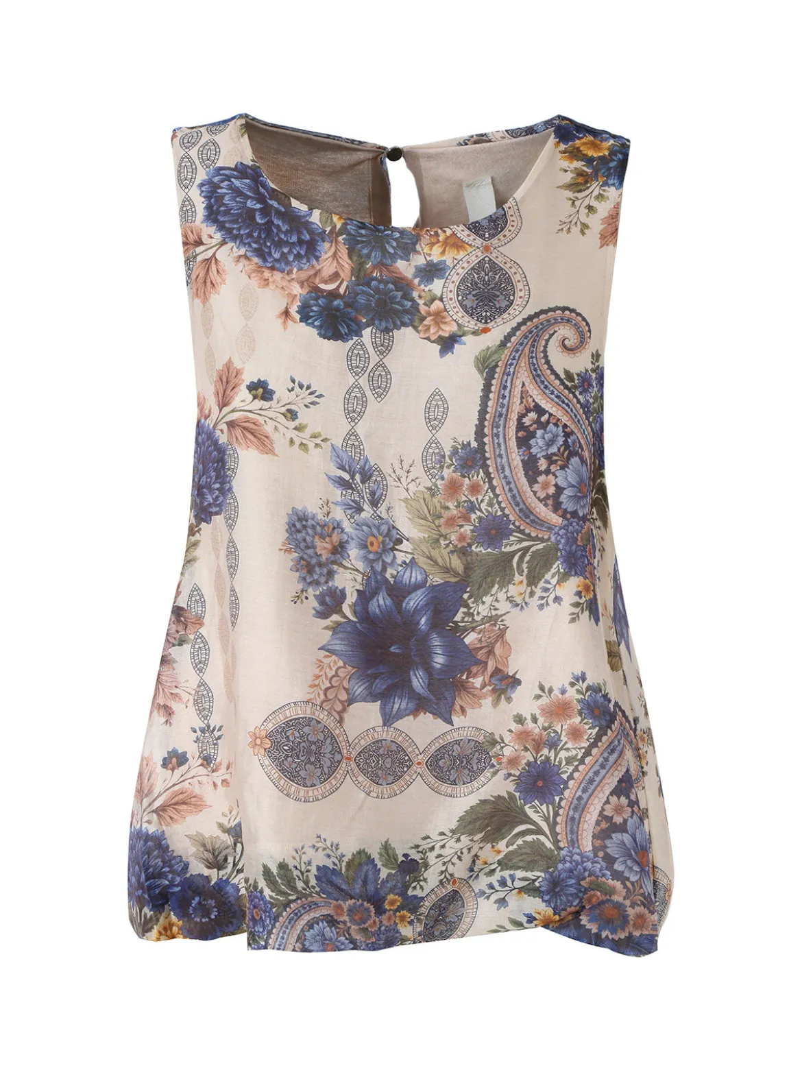 Solada Top donna a palloncino con stampe - blu