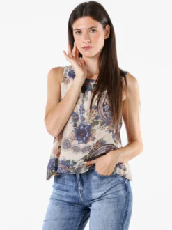 Solada Top donna a palloncino con stampe - blu