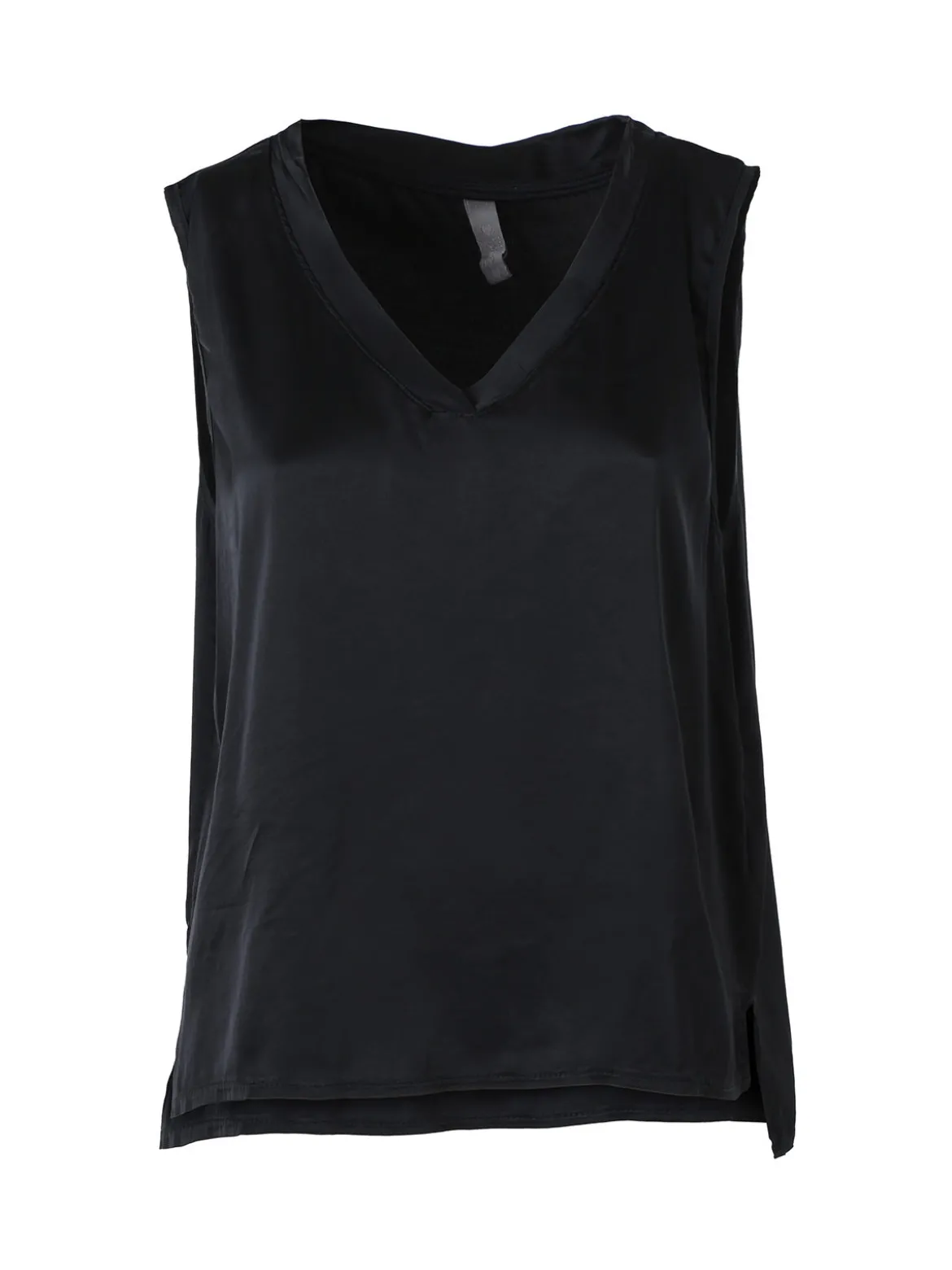 Solada Top donna a spalla larga con scollo a V - nero