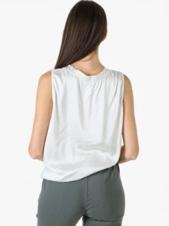 Solada Top donna a spalla larga con scollo a V - perla