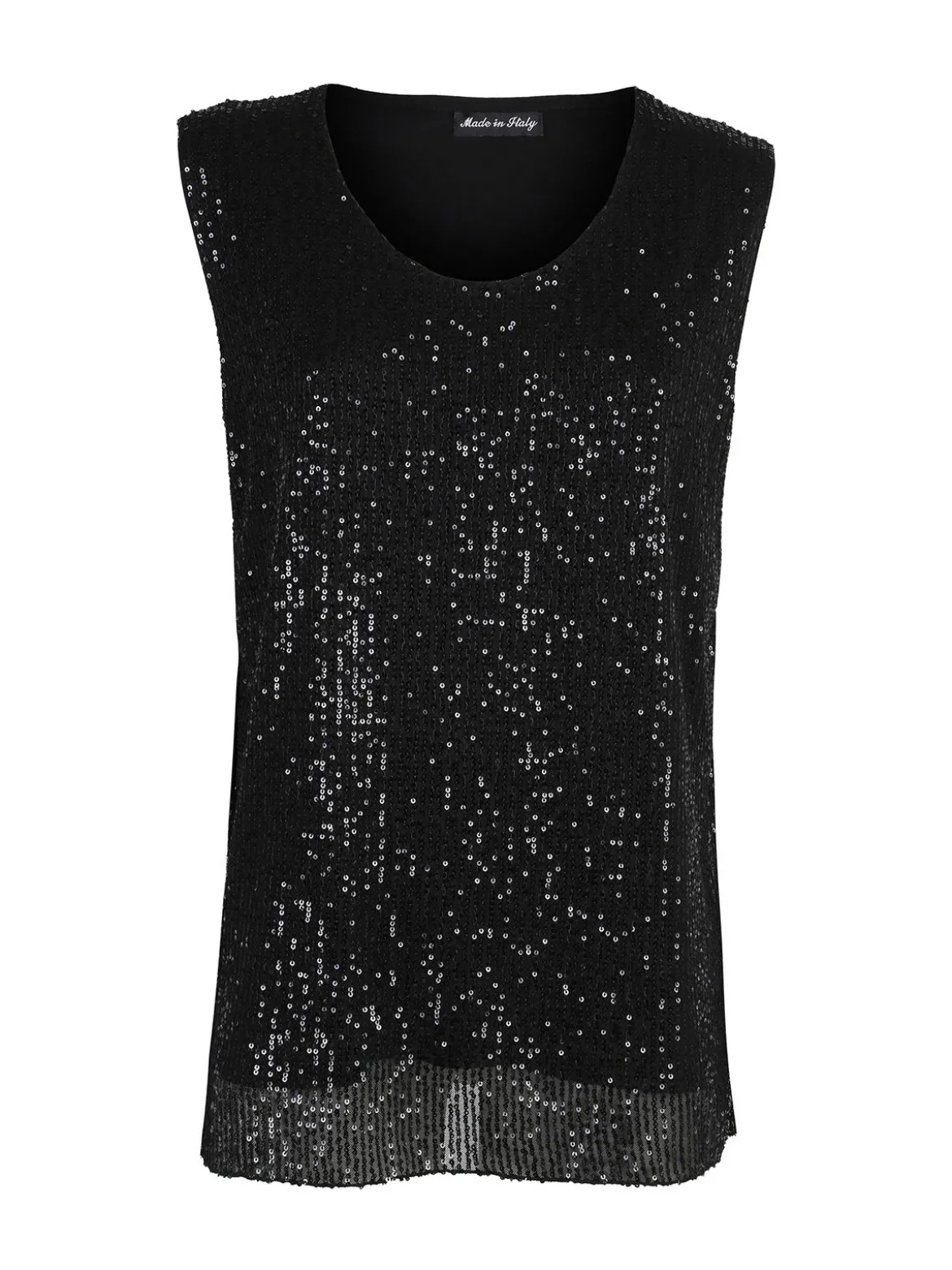 Solada Top donna con paillettes linea curvy - nero