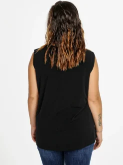 Solada Top donna con paillettes linea curvy - nero