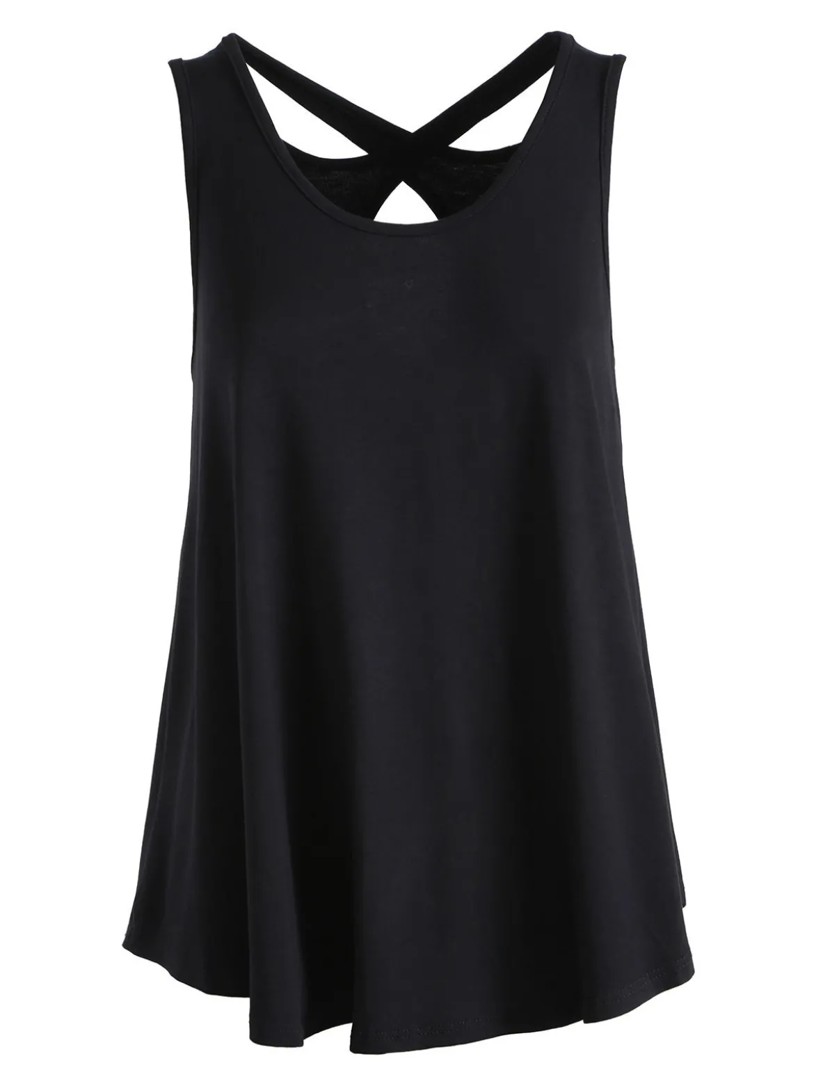 Solada Top donna con scollo incrociato sul retro - nero