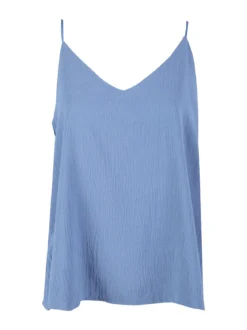 Solada Top donna con spalline sottili e scollo V - azzurro