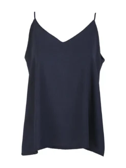Solada Top donna con spalline sottili e scollo V - blu scuro