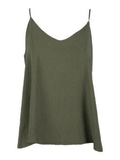 Solada Top donna con spalline sottili e scollo V - militare