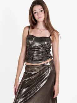 Solada Top donna effetto metallizzato con coppe preformate