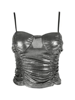 Solada Top donna effetto metallizzato con coppe preformate