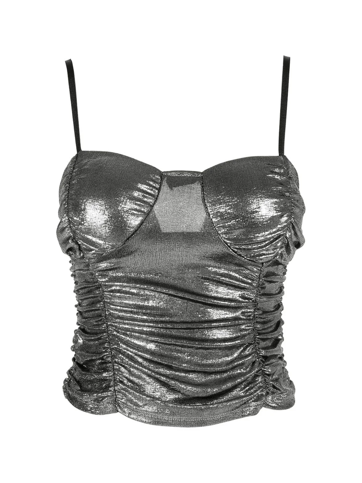 Solada Top donna effetto metallizzato con coppe preformate