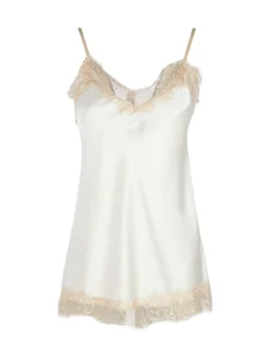 Solada Top donna effetto raso con pizzo