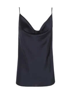 Solada Top donna effetto raso con scollo a cascata