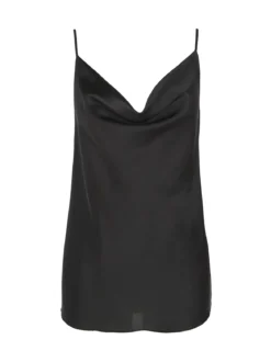 Solada Top donna effetto raso con scollo a cascata