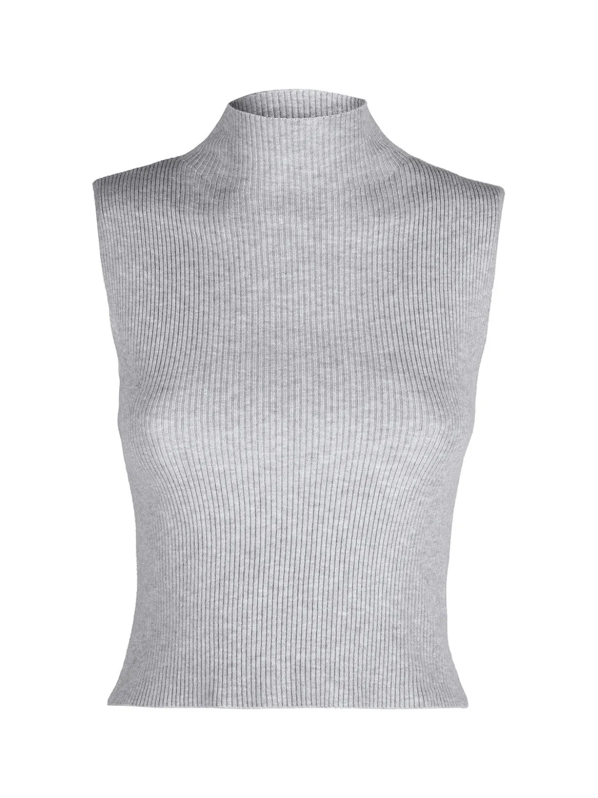 Solada Top donna in maglia a costine con collo a lupetto