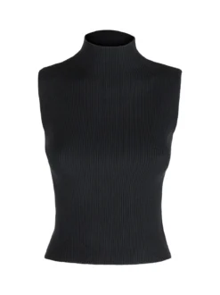 Solada Top donna in maglia a costine con collo a lupetto
