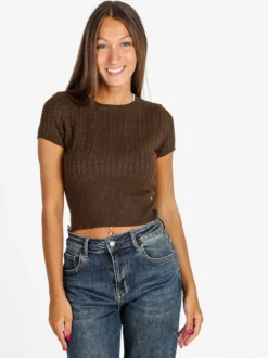 Solada Top donna in maglia a maniche corte - moro