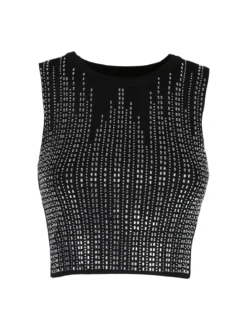 Solada Top donna in maglia con strass