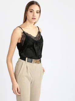 Solada Top donna in raso con pizzo