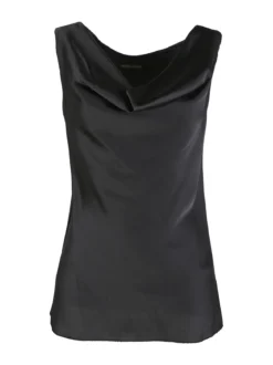 Solada Top donna in raso con scollo a cascata