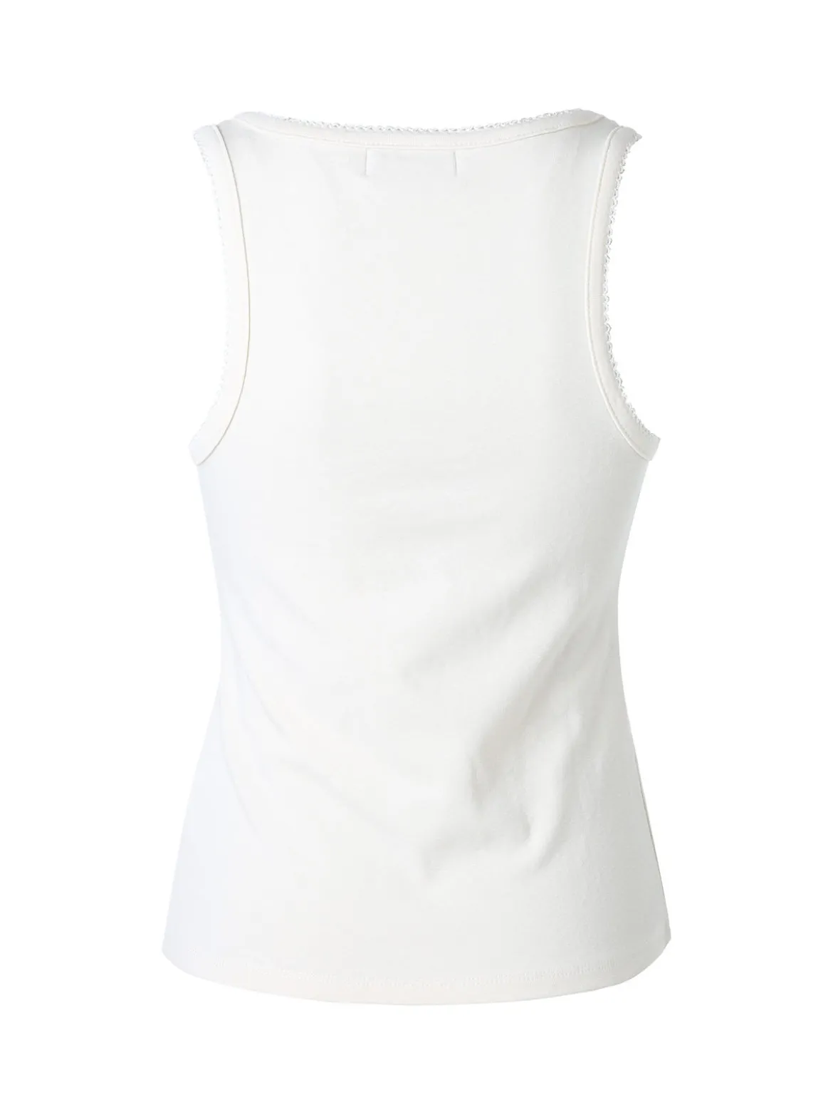 Solada Top donna in tinta unita con scollo quadrato - panna